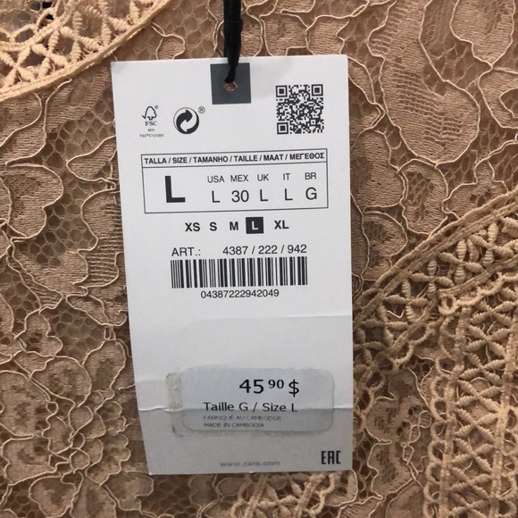 Zara Brand New with Tags Lace Top - Picture 2 of 5